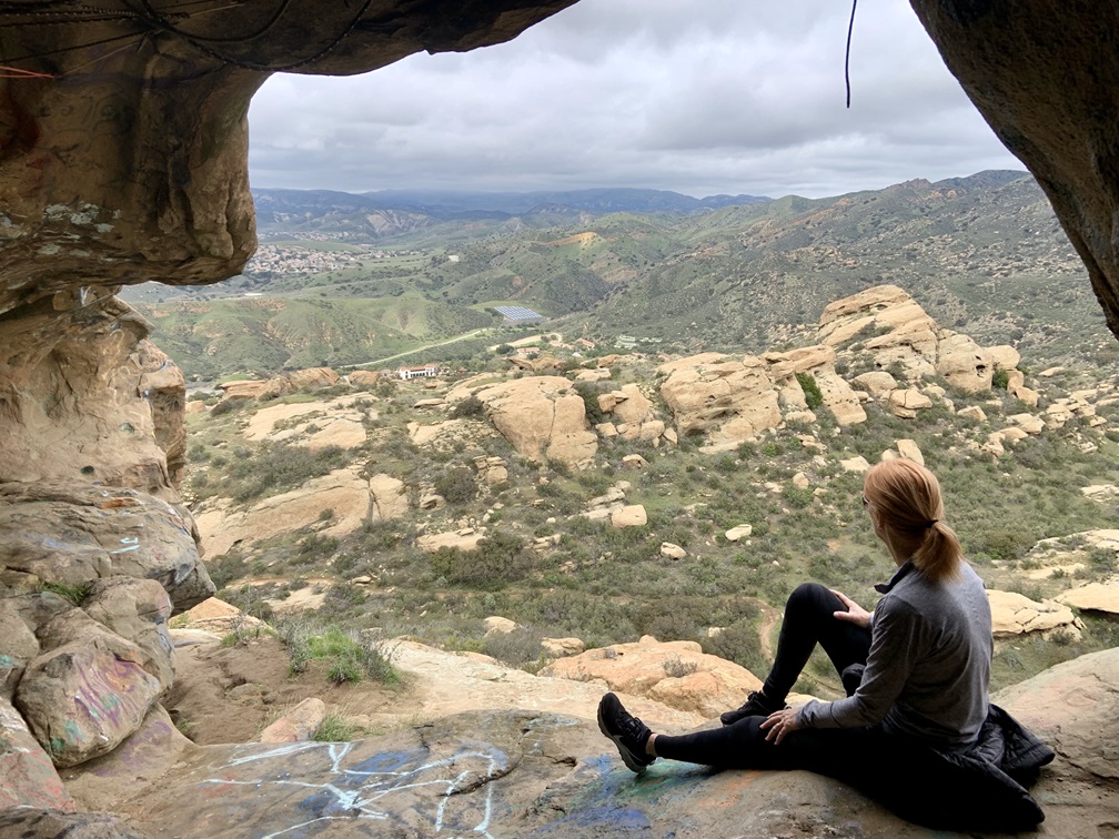 Views in cave of hiking in Simi Valley trail