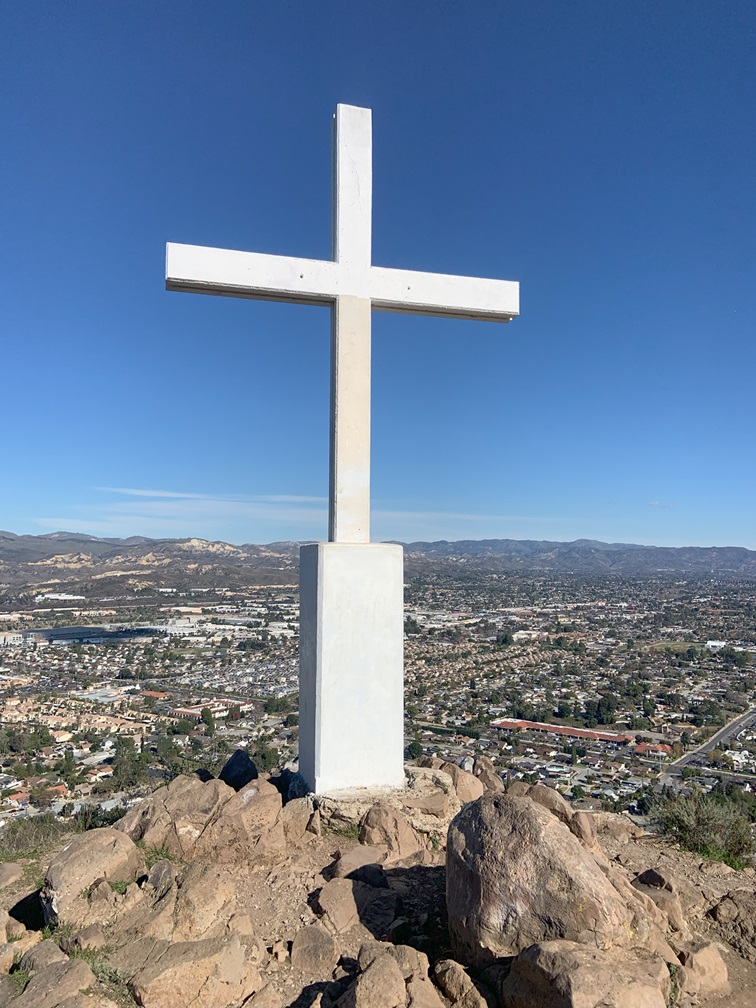 Cross on Mt. McCoy hiking trail in Simi Valley, Ca